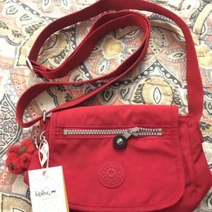 Kipling Sabian Crossbody Cherry Red NWT 🍒🐒